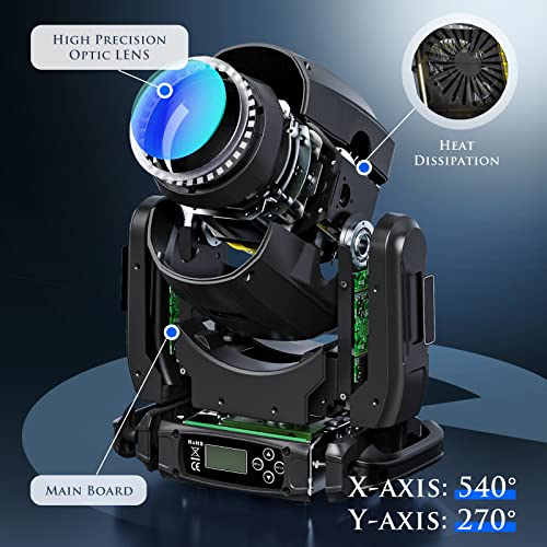 U`king 180W Moving Head Lights Dj Lights Spotlights 15 Gobos 13 Colors 16 Channels Dmx 512 With Sound Activated For Christmas Stage Lighting Wedding Party #TOP2