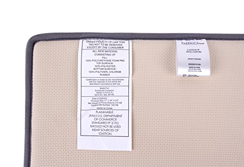 Fabbrica Home Memory Foam Accent Rug In Solid - Gray Flannel #TOP4