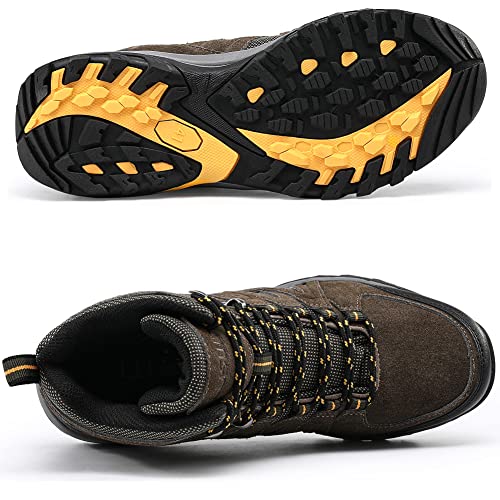 Luswin Mens Hiking Boots For Men Comfort Mid Ankle Sneakers Trekking Outdoor Shoes #TOP5