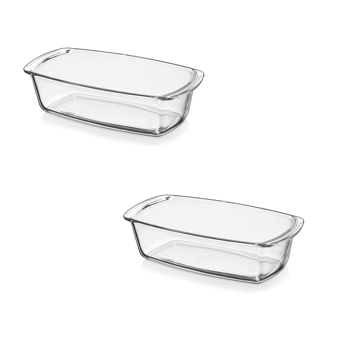 PureFitBorosilicate Glass Rectange Baking Loaf Dish Pan 1.8 LTR Microwave Safe Pack of 2 Pcs Gift Item