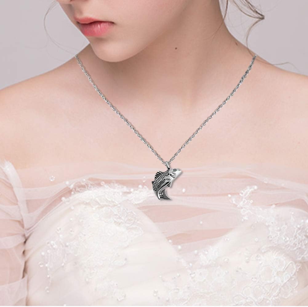 Dletay Fish Cremation Jewelry for Ashes Memorial Ashes Keepsake Necklace Urn Necklace Pendant - Image 6