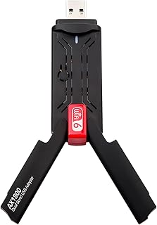 Wireless USB WiFi 6 Adapter for PC,RLihm AX1800 Dual Band High Gain Antenna 5GHz/1201Mbps 2.4GHz/573.5Mbps USB 3.0 WiFi Adapter for Desktop PC,Supports Windows 11/10/7,802.11ax/ac/a/b/g/n