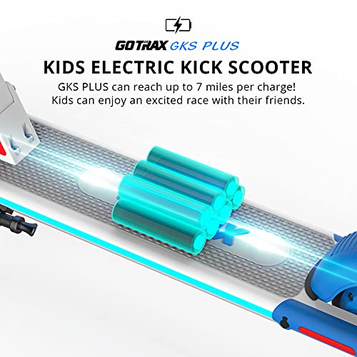 Gotrax Gks Plus Electric Scooter For Kids 6-12, Max 7 Miles Range And 7.5Mph Speed, 6" Wheel And Unique Led Light Design, Ul2272 Certified Blue #TOP4