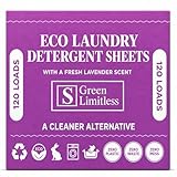 Green Limitless Eco Laundry Detergent 120 Sheets (Loads) with A Lavender Scent. All the benefits of a liquid detergent, washing powder, or washing pods without any of the drawbacks.