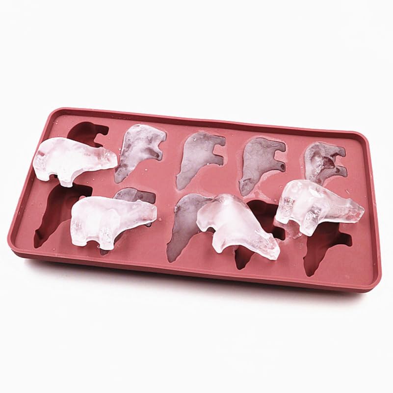 Molde para cubitos de hielo de silicona oso polar con tapa miniatura 1