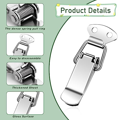 Latch, Stainless Steel Spring Loaded Toggle Latch, Toggle Latch Metal Lock, Latch Catch Toggle Hasp with Screws, Clasp Buckle Latch for Cabinet, Locks Latches for Bucket Window Box - Image 3