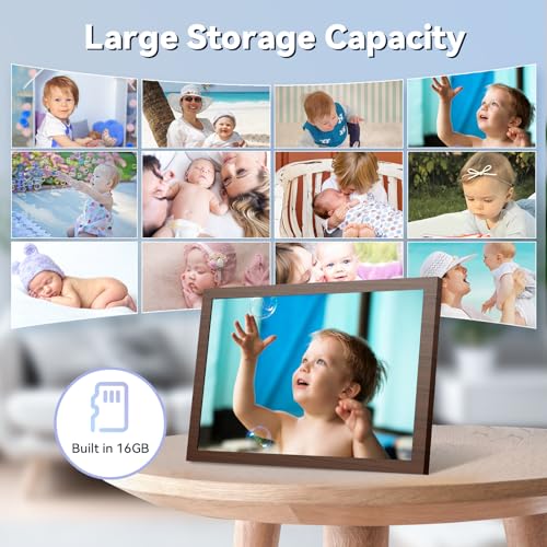 10.1" WiFi Digital Picture Frame, 1280x800 IPS HD Touch Screen, Smart Electronic Photo Frame, 16GB Storage, Auto-Rotate, Easy Setup to Share Photos or Videos Remotely via App and Email – Image 6