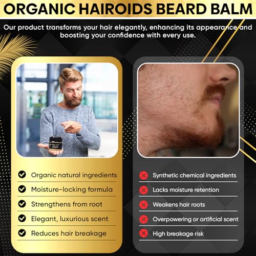 Organic Hairoids Beard Balm Buffet 50ml | Beard Butter for Men | Hair & Beard Moisturiser | Infused with Organic Castor Oil | Growth & Volume Booster - Image 5