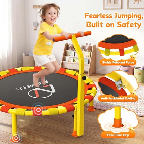 Image of ANCHEER 38'' Indoor Toddler Trampoline for Kids, Foldable with T-Handle