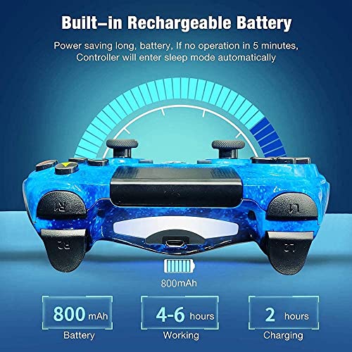 Kujian Controller For Ps4 2 Pack Wireless Controller For Playstaion 4/Slim/Pro With Double Shock Gamepads Remote For Ps4, Motion Sensor, Gaming Controller With 2 Usb Charging Cord (Skull+Galaxy) #TOP3