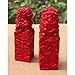 A Pair of Red Beijing Lions Pair Fu Foo Dogs Statues,Cinnabar Guardian,Chinese Feng Shui Decor,for Home and Office, Attract Wealth and Good Luck,Best Gift,Large