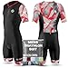 Produktbild SLS3 Triathlon Anzug Herren - Trisuit Einteiler  Triathlonanzug - Triathlon Einteiler - Aerodynamischer Kurzarm Trisuit, (Black/Red Geo, S)