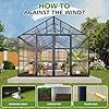 AMERLIFE 10x18x8.4 FT Polycarbonate Greenhouse with 4 Roof Vents & Rain Gutter, Heavy Duty Aluminum Greenhouse for Outdoor Garden Backyard, Black #3