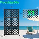 Metallene Privatsphäre-Scheibe für eigenständige Außen-Privatsphäre-Scheiben,182,88 cm H dekorative metallene Terrassenzaunplatten mit Standfuß,tragbare Trennscheiben für Außen-Dachter(X)