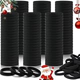 150PCS Hair Ties, IKOCO Black Hair Ties for Women No Damage, Cotton Seamless Ponytail Holders for Thick Hair