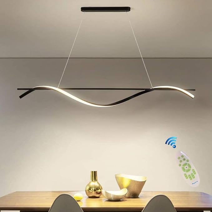 TRPYA LED Moderne Hanglamp, Eetkamer Hanglamp Dimbare Escast Lamp Office Lampen, In Hoogte Verstelbare Hanglamp Met Afstandsbediening Acryl Scherm Woonkamer Deken Deco Lamp (Color : 120cm)