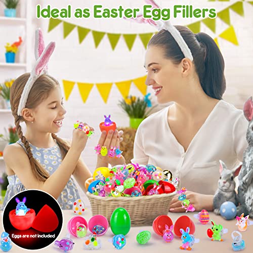 Hekaty 3D 50Pcs Easter Egg Fillers Finger Light Up Rings Easter Basket Stuffers Easter Party Favors For Boys Girls Easter Gift Easter Egg Stuffers Easter Toys For Kids Glow In The Dark Party Supplies #TOP2