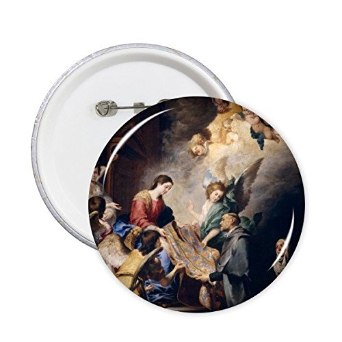 Broches rondes art chrétien Virgen María pour personnaliser vos vestes