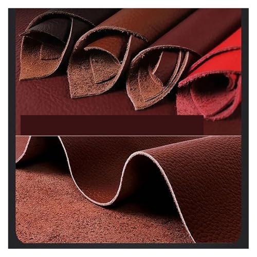 Funda de cuero genuino para asiento de coche con diseño convexo 3D y cojín transpirable marrón 7