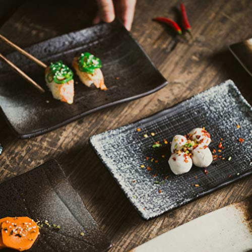 Set de 2 platos rectangulares de porcelana para sushi miniatura 3