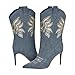 Guess Women's RASIMA Mid Calf Boot, Medium Blue Denim 420, 5