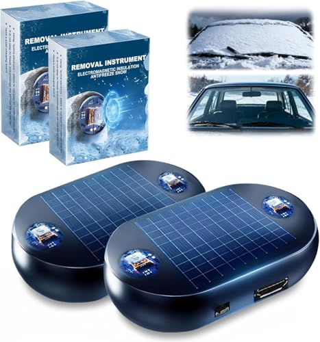 XUDUOO 2PCS Auto Enteiser Elektromagnetisch, Elektromagnetische molekulare Interferenz Frostschutzmittel Schneeräumungswerkzeug, Tragbarer Autoentfroster Frostschutz, Schnelles Enteisungs(B)
