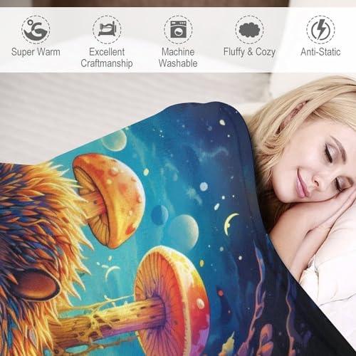 Couverture hérisson douce et chaude en flanelle 130x180cm pour canapé - 4