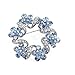 Glamorousky Elegant Flower Brooch with Blue Austrian Element Crystal (324)