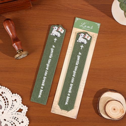 icceemee Sheep Theme Felt Bookmarks with Bookmarks for Women, Writers, Readers Durable Book Markers Book Accessories Unique Gifts for Men, Women