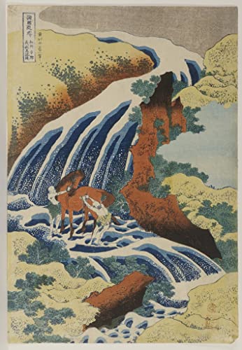Toile Hokusai deux hommes lavant un cheval pour créer une ambiance zen dans votre bureau