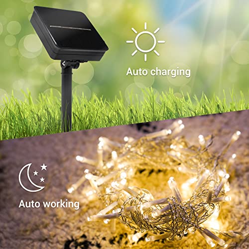 Grand Patio Solar String Lights Outdoor 29.5Ft 360 Led, Waterproof 8 Modes With Dimmer And Timer Solar Patio Lights For Patio, Lawn, Garden, Gazebo, Yard, Umbrella, Outdoors (Warm White) #TOP4