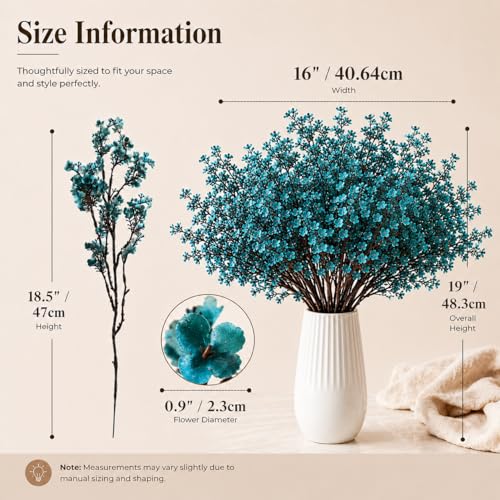 Image of Mandy's 15 Bundles Artificial Teal Baby's Breath Flowers
