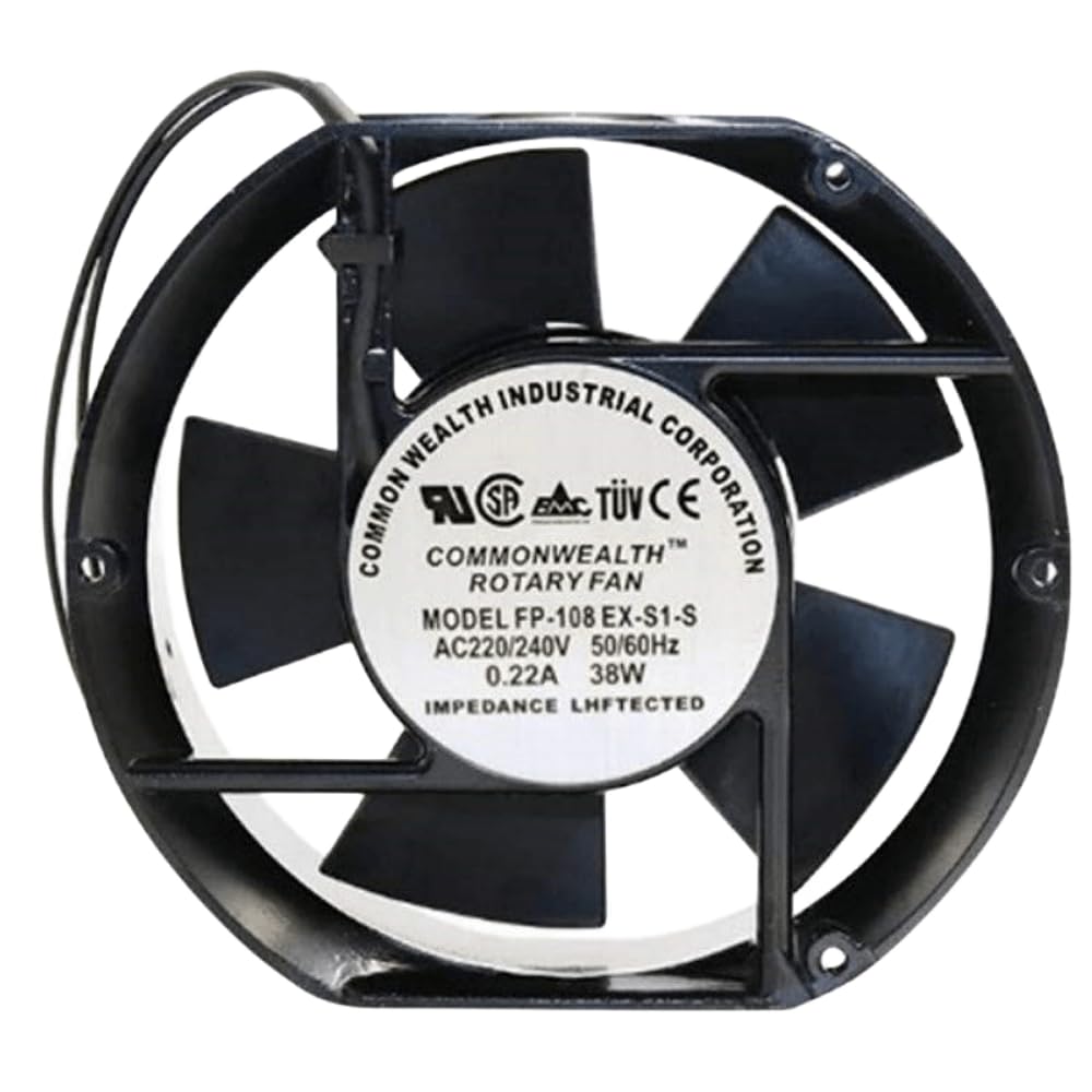 FP-108EX-S1-S 220V/240V 50/60Hz 0.22A 38W 17251 2-Wire AC Cooling Fan