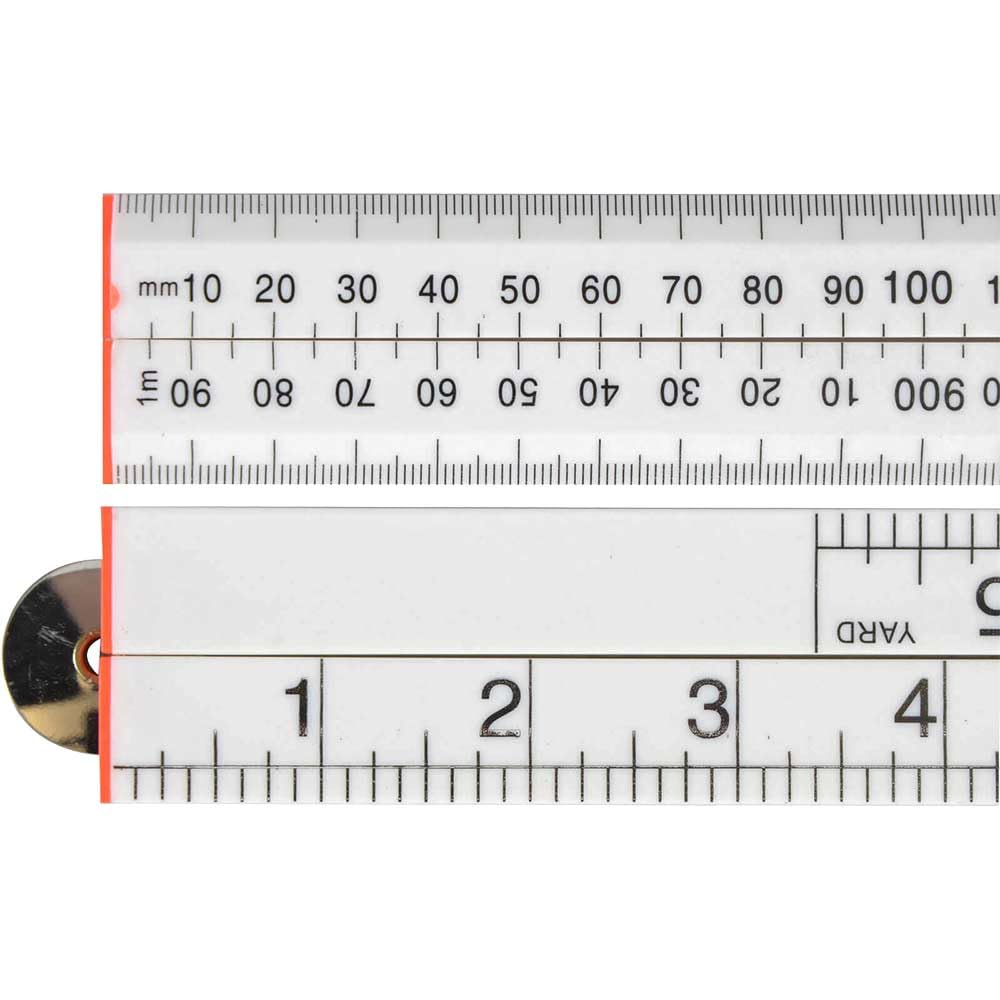 Folding Rule White ABS Plastic 1m / 39in
