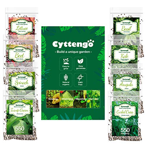 WOHOUS Lettuce Seeds 3500 Heirloom Seeds Vegetable Seeds, 8 Varieties Organic Seeds Heirloom