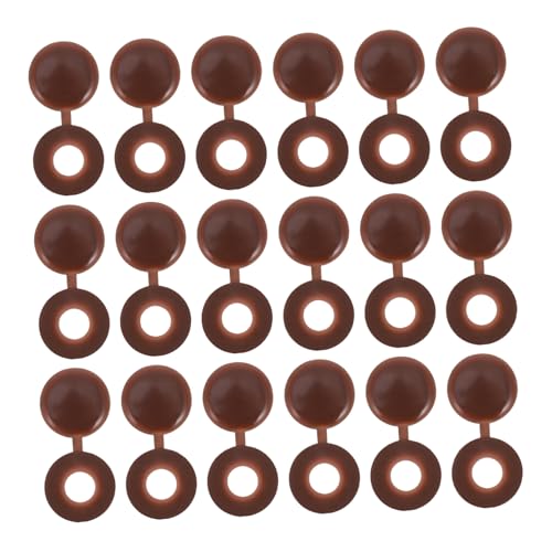 JEWEDECO 100pcs Decorative Screw Caps Easy to Install Plastic Covers for Furniture Screws Durable Deep Brown Head Covers for Home and Office Use