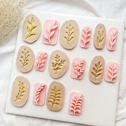 Miniatura 5 de Zzcy 9 Cortadores Pendientes Arcilla Polimerica Forma De Hojas, Moldes De Arcilla Polimérica Para Aretes, Sellos De Arcilla De Hojas Para Pendientes De Bricolaje Y Otras Joyas