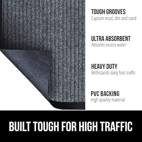 image for GORILLA GRIP Traffic Guard Door Mat, Heavy Duty Welcome Mats, Commerci