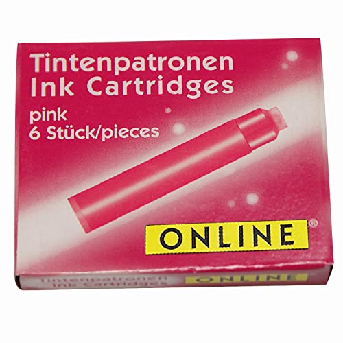 Online Schreibgeräte 17229/12   Cartuchos para pluma estilográfica, color rosa