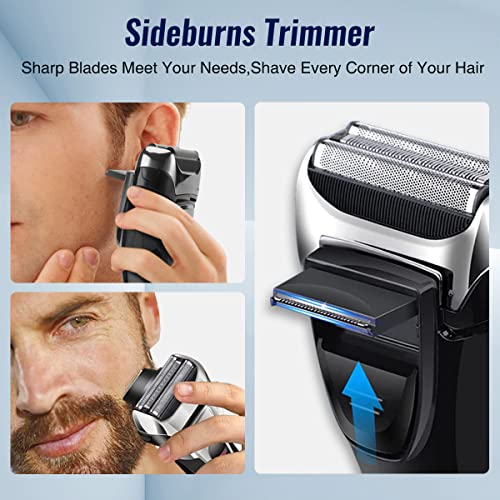 Electric Shavers Foil For Men Electric Razors For Men Face Double Shaver For Men Rechargeable Electric Foil Men’s Shavers Beard Shavers Wet Dry Use By Pritech #TOP2