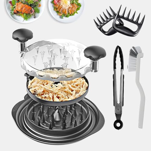11" Pro Chicken Shredder Tool Twist with 2 Meat Claws,