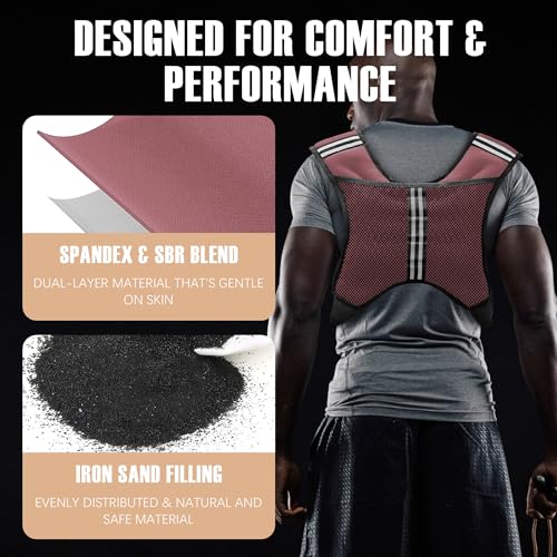 Image of NATURELUX Weighted Vest Men or Women - 5 /10 /15 /20 /25 /30lbs Weights with Reflective Stripe, Weighted Vest for Workout Equipment for Strength Training Running - Walking Weight Loss
