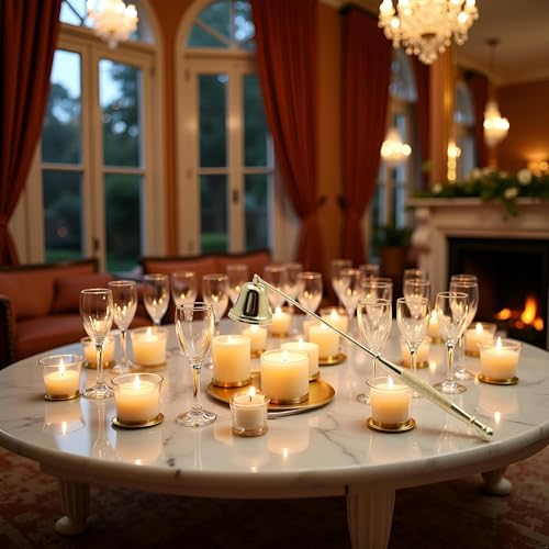 GANPUB Gold Metal Candle Snuffer Wick Snuffer with Long Handle Candlesnuffers Candle Sleeves Accessories - Thumbnail 7
