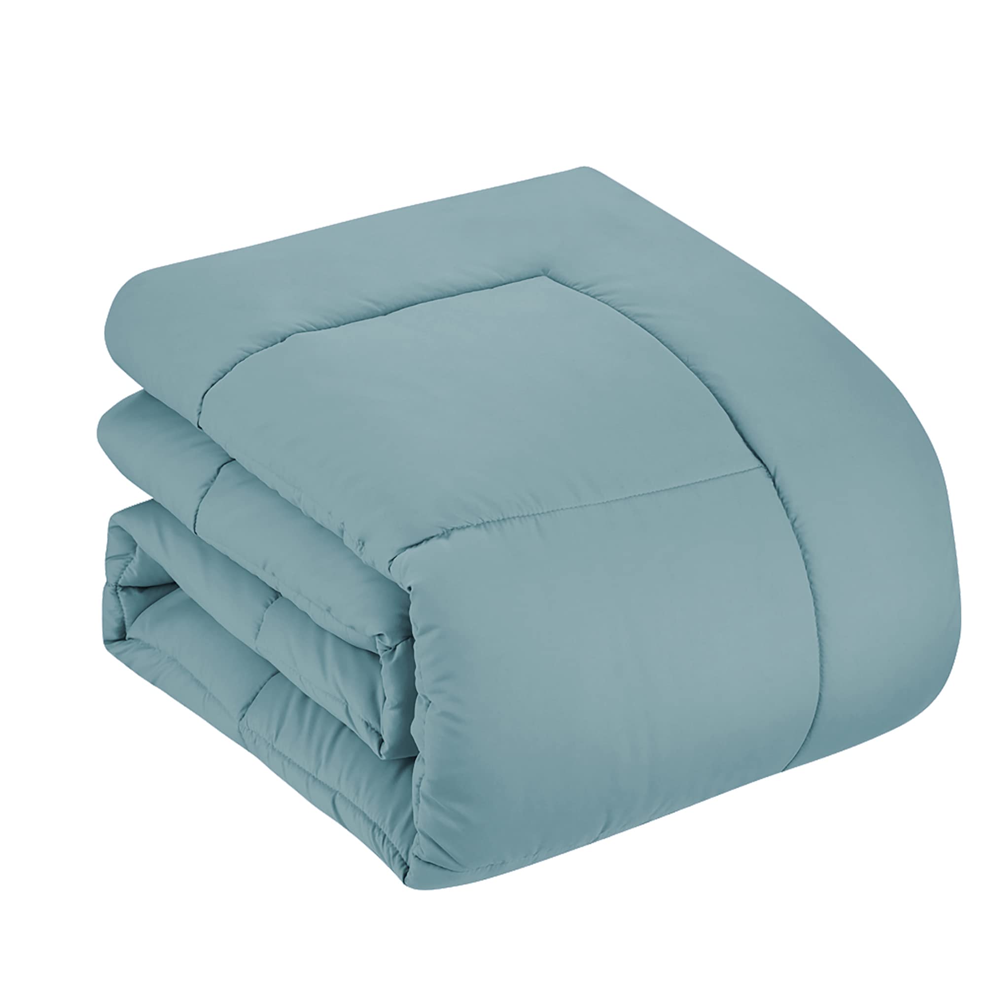 Sweet Home Collection Soft Down Alternative Blanket & Luxurious Microfiber Bed Sheets, Polyester, Misty Blue, Queen