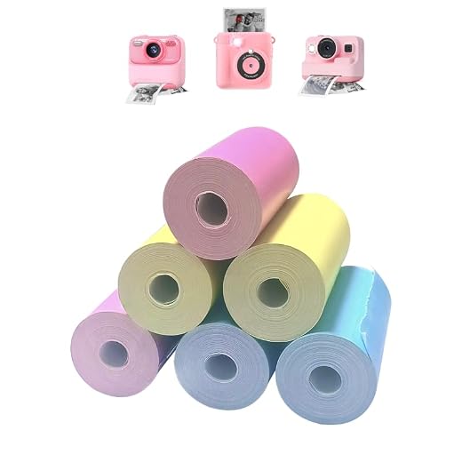 JOYTRIP Kids instant print camera paper 6 roll，printer paper,HD printing Thermal Print Paper Set for Most Kids Instant Camera (colra)