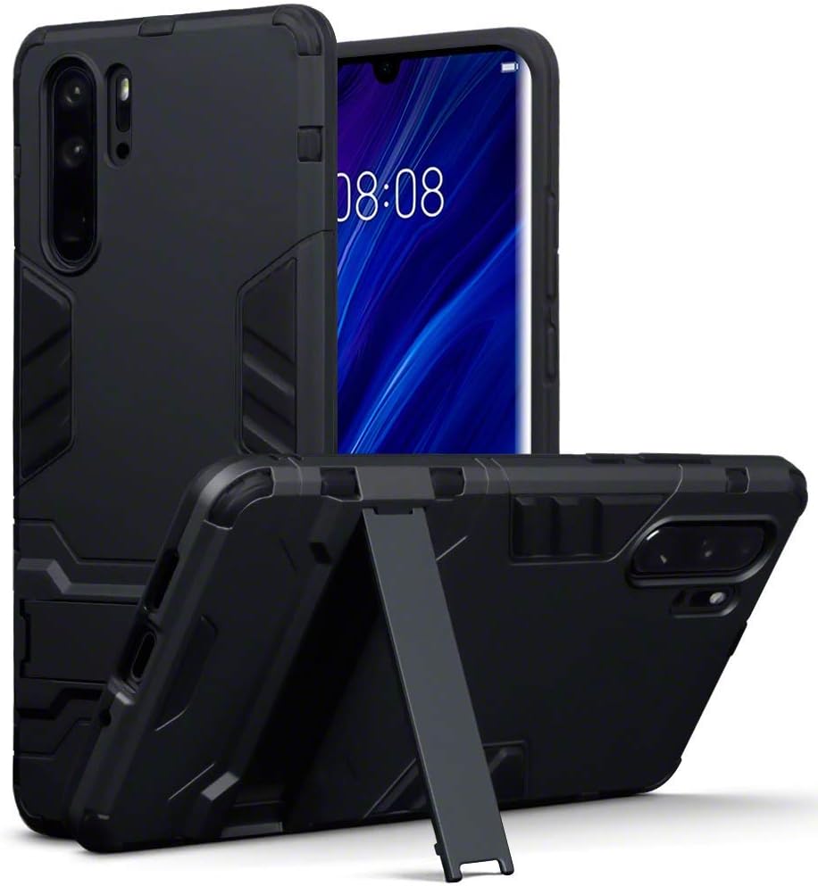 TARKAN Hybrid Shockproof ArmorSeries Kickstand Protective Back Case Cover for Huawei P30 Pro (Black)