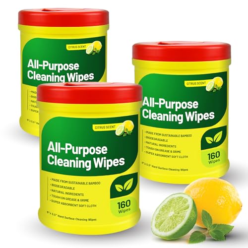 RTS Companies Inc All-Purpose Cleaning Wipes, Citrus Scent, Biodegradable, Multi-Surface, 160 Wipes...