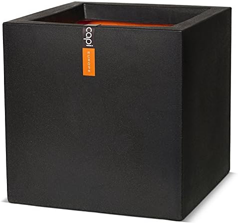 CAPI EUROPE - Planter square Smooth NL - 30x30 - Black - Opening Ø24 - Pot fo...