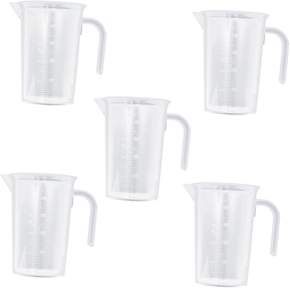 5pcs 500ml Thickened Pp Measuring Cups with Lid, High-temperature Resistant Graduated Kitchen Baking Measuring Jugs Set for Cooking and Beverage Preparation