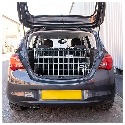 PET WORLD Hundekäfig für Opel Corsa, zusammenklappbar, leicht, verzinkter Stahl, Schiebetür, einfache Montage, Notfallluke, inklusive Komfortmatte